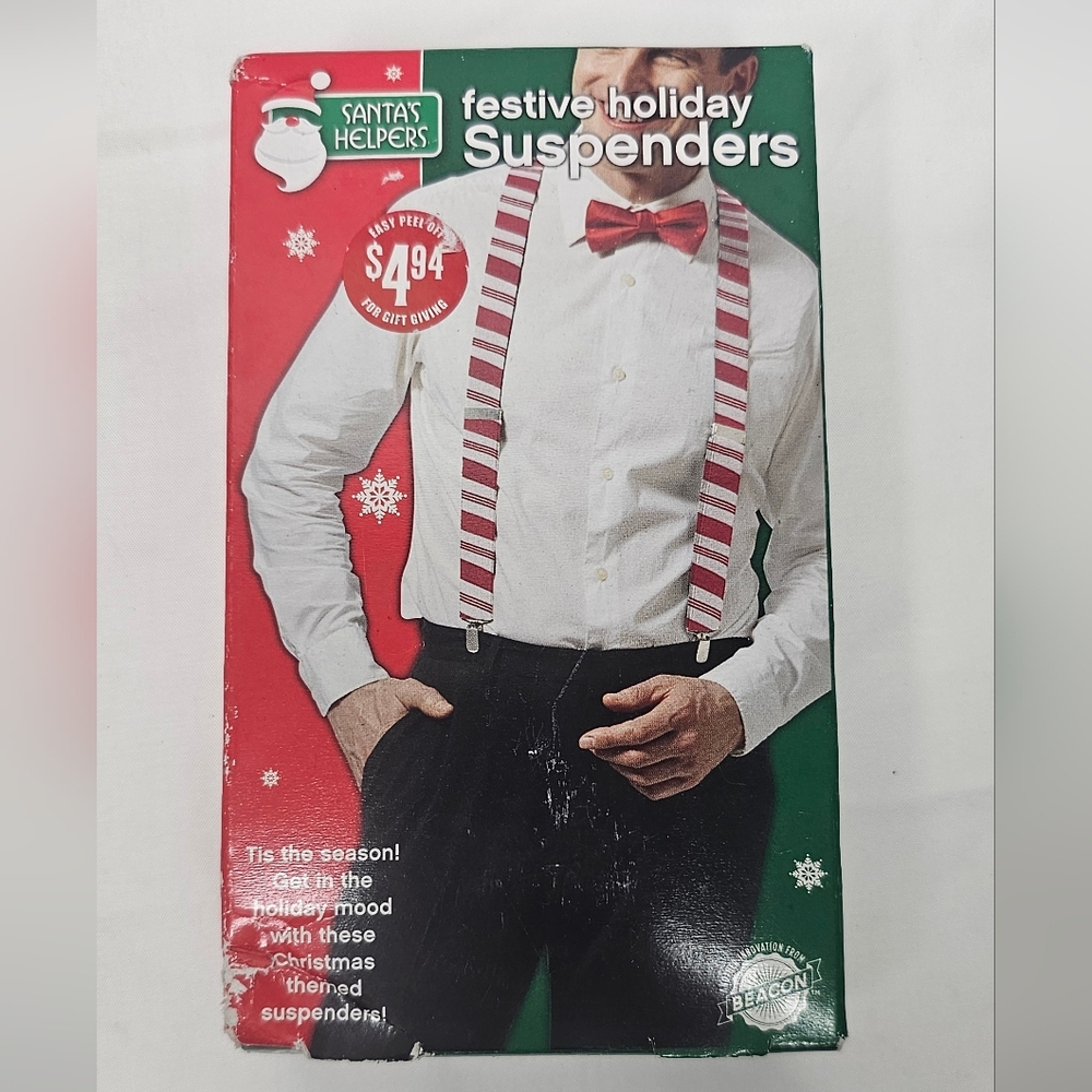 🎄 Candy Cane Striped  Suspenders Christmas Gift Festive Wear